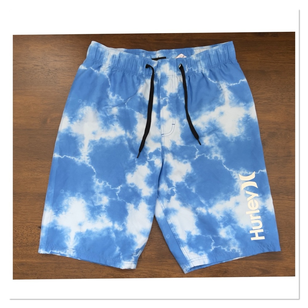 HURLEY Blue Tie-Dye Boys Swim Shorts